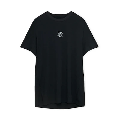 (Women) LOEWE On Running SS24 Logo Textured Loose Fit T-Shirt Black S929Y22J01-1100
