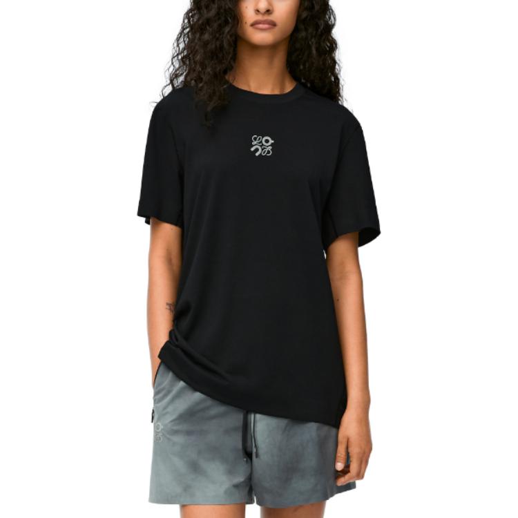 Shop (W) LOEWE x On Running SS24 標誌質感寬鬆版T恤 黑色 S929Y22J01-1100