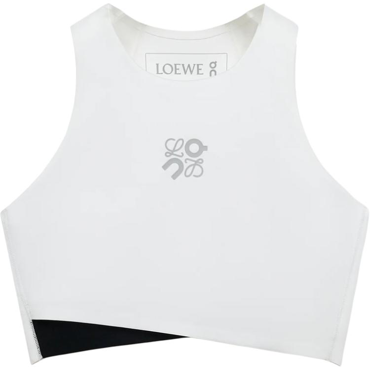 (Women) LOEWE x On Running SS24  Slim Fit Logo Print Tank Top White. S929Y23J01-2100