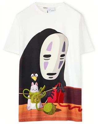(W) ロエベ × 千と千尋の神隠し カオナシプリント コットンTシャツ ホワイト SS22 ギフト S928Y22J06-9990 Buy (W) ロエベ × 千と千尋の神隠し カオナシプリント コットンTシャツ ホワイト SS22 ギフト S928Y22J06-9990