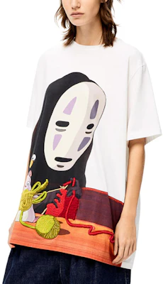 (W) ロエベ × 千と千尋の神隠し カオナシプリント コットンTシャツ ホワイト SS22 ギフト S928Y22J06-9990 Shop (W) ロエベ × 千と千尋の神隠し カオナシプリント コットンTシャツ ホワイト SS22 ギフト S928Y22J06-9990