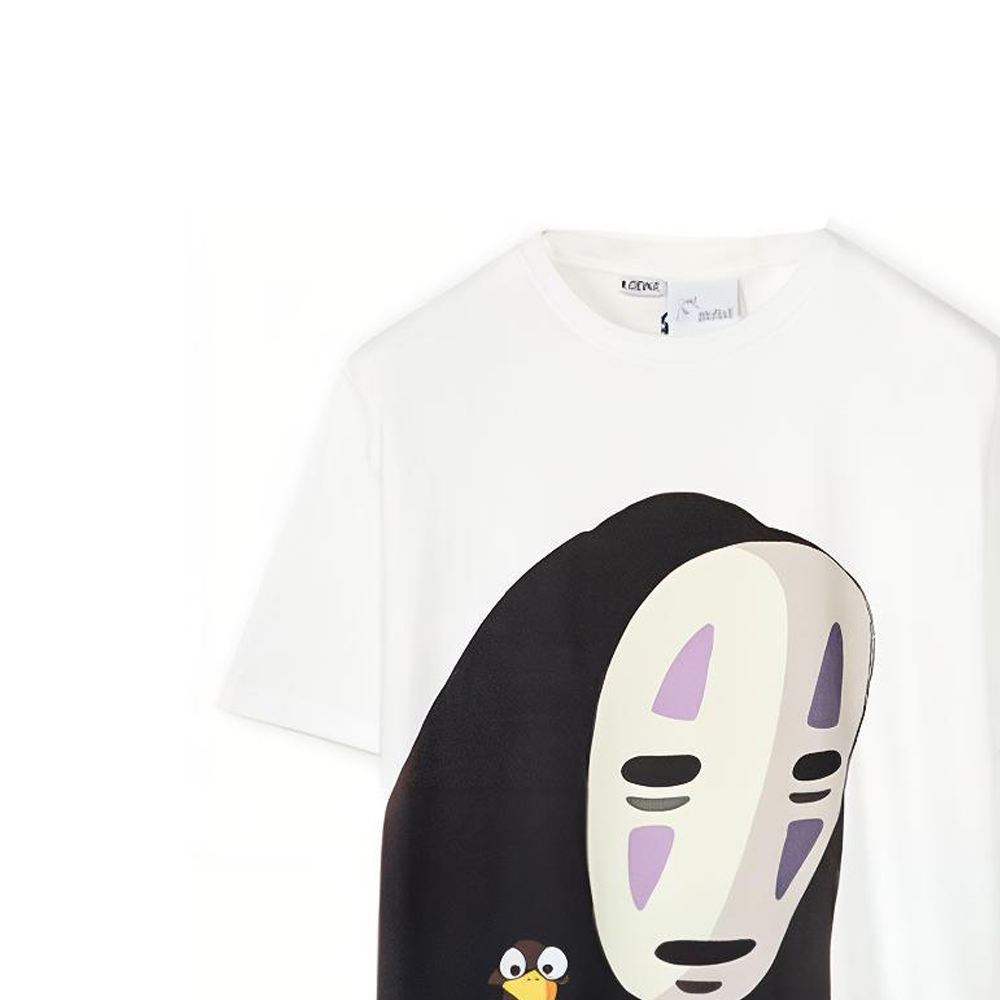 (Women) LOEWE Spirited Away No-Face Cartoon Print Cotton T-Shirt White SS22  Gift. S928Y22J06-9990 圖 6