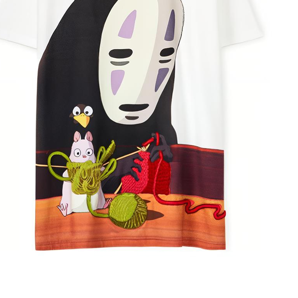 (Women) LOEWE Spirited Away No-Face Cartoon Print Cotton T-Shirt White SS22  Gift. S928Y22J06-9990 圖 7