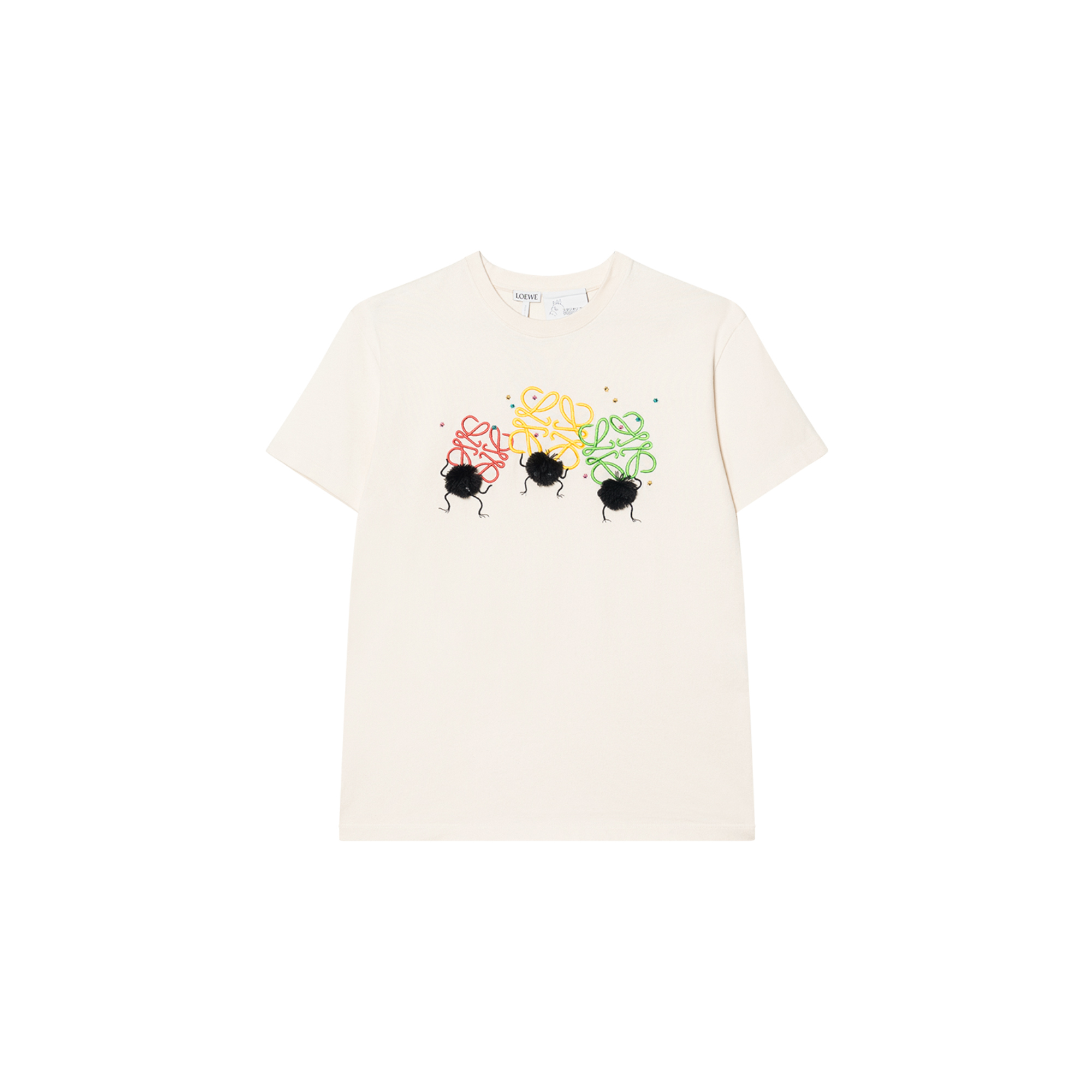 (Women) LOEWE x Spirited Away SS22  Off-Shoulder Tee with Soot Sprite Print - Beige S928Y22X02-2425