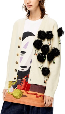 (Women) LOEWE x Spirited Away SS22 Beige Pom-Pom Wool Knit Cardigan for Women S928Y16K01-2425 Shop (Women) LOEWE x Spirited Away SS22 Beige Pom-Pom Wool Knit Cardigan for Women S928Y16K01-2425