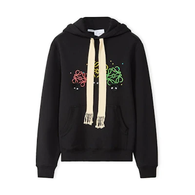 (Women) LOEWE Spirited Away SS22 Black Cotton Pullover Sweatshirt with Soot Sprite Logo S928Y25J02-1100