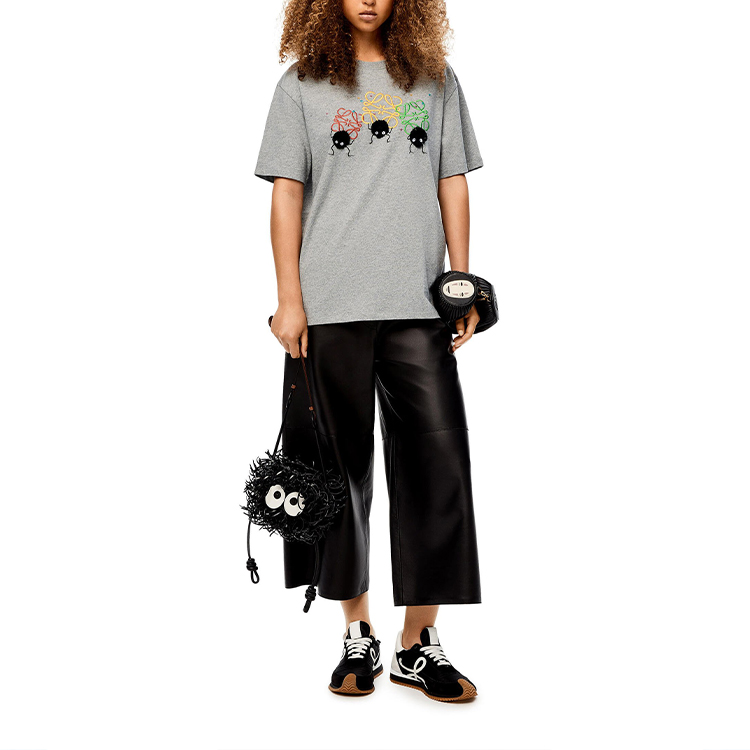 (Women) LOEWE Spirited Away SS22 Grey Tee with Multicolor Soot Sprite Print Women. S928Y22J01-1121 圖 3