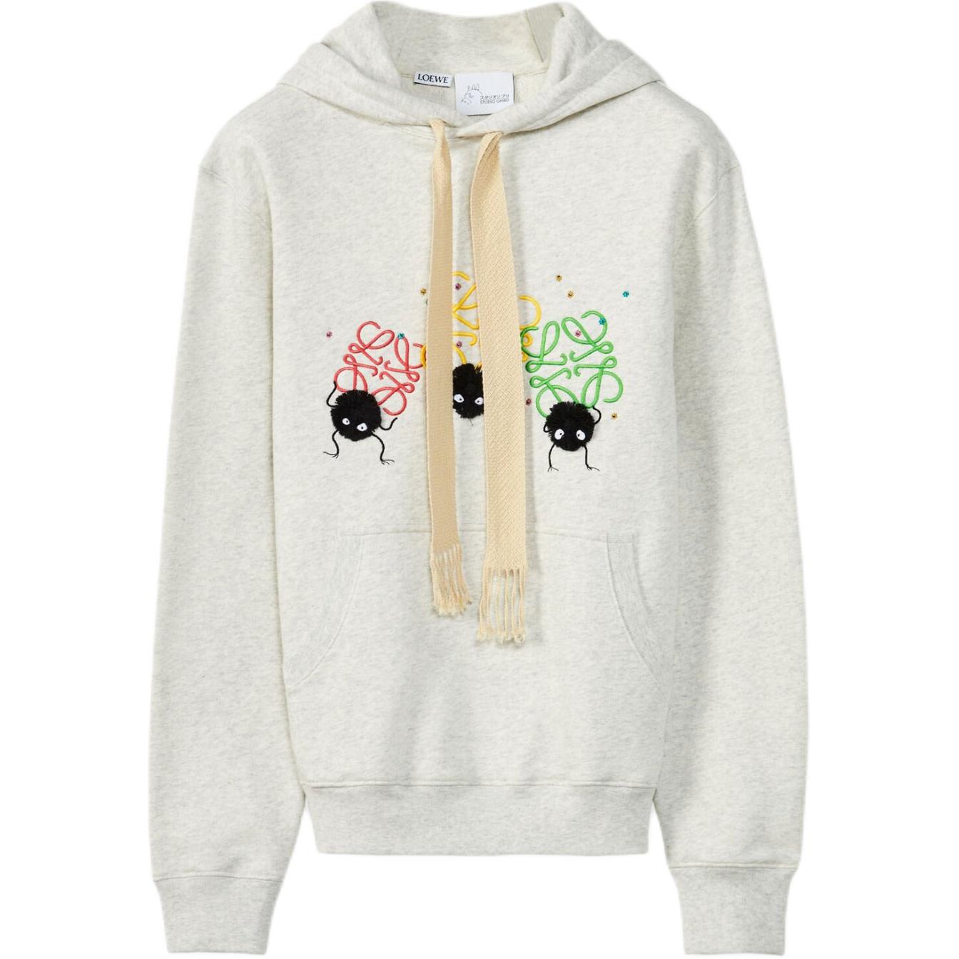 (Women) LOEWE x Spirited Away SS22 Logo Soot Sprite Print Hoodie Light Grey Women’s S928Y25J01-2425