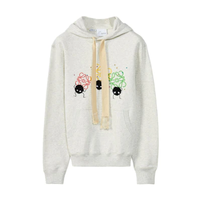(Women) LOEWE Spirited Away SS22 Logo Soot Sprite Print Hoodie Light Grey Women’s S928Y25J01-2425