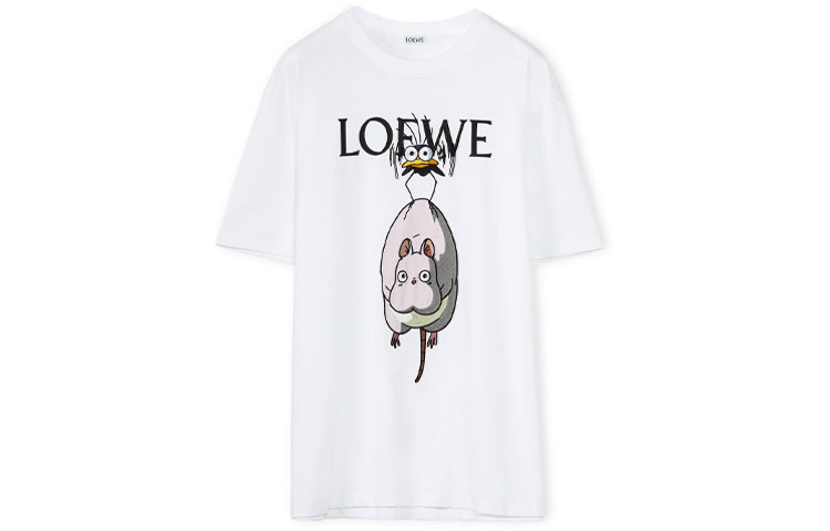 (Women) LOEWE Spirited Away SS22 White Cartoon Print Cotton  T-Shirt S928Y22J08-2016 圖 2