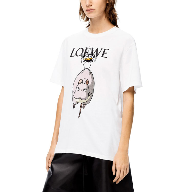 (Women) LOEWE Spirited Away SS22 White Cartoon Print Cotton  T-Shirt S928Y22J08-2016 圖 4