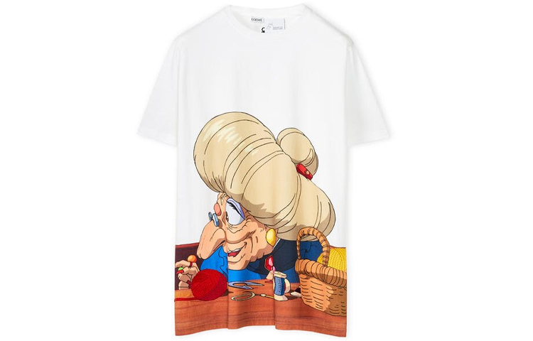 (Women) LOEWE Spirited Away SS22 White Graphic Print Tee  Fashion Shirt S928Y22J05-9990