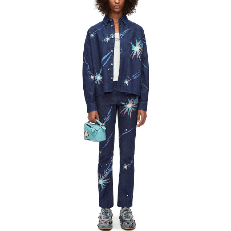 Lookbook (W) ロエベ × スタジオジブリ SS23 ハウルの動く城 花火デニム ネイビー SB44Y11X01-5110