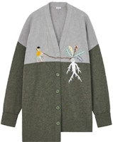 (Women) LOEWE x Suna Fujita FW23 Green Knit Cardigan with Cartoon Pattern S359Y16K48-1221 (Women) LOEWE x Suna Fujita FW23 Green Knit Cardigan with Cartoon Pattern S359Y16K48-1221