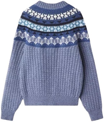 (W) Loro Piana Suéter Azul Morado de Manga Larga Cuello Redondo Estampado FAN6685-J1N1 Lookbook (W) Loro Piana Suéter Azul Morado de Manga Larga Cuello Redondo Estampado FAN6685-J1N1