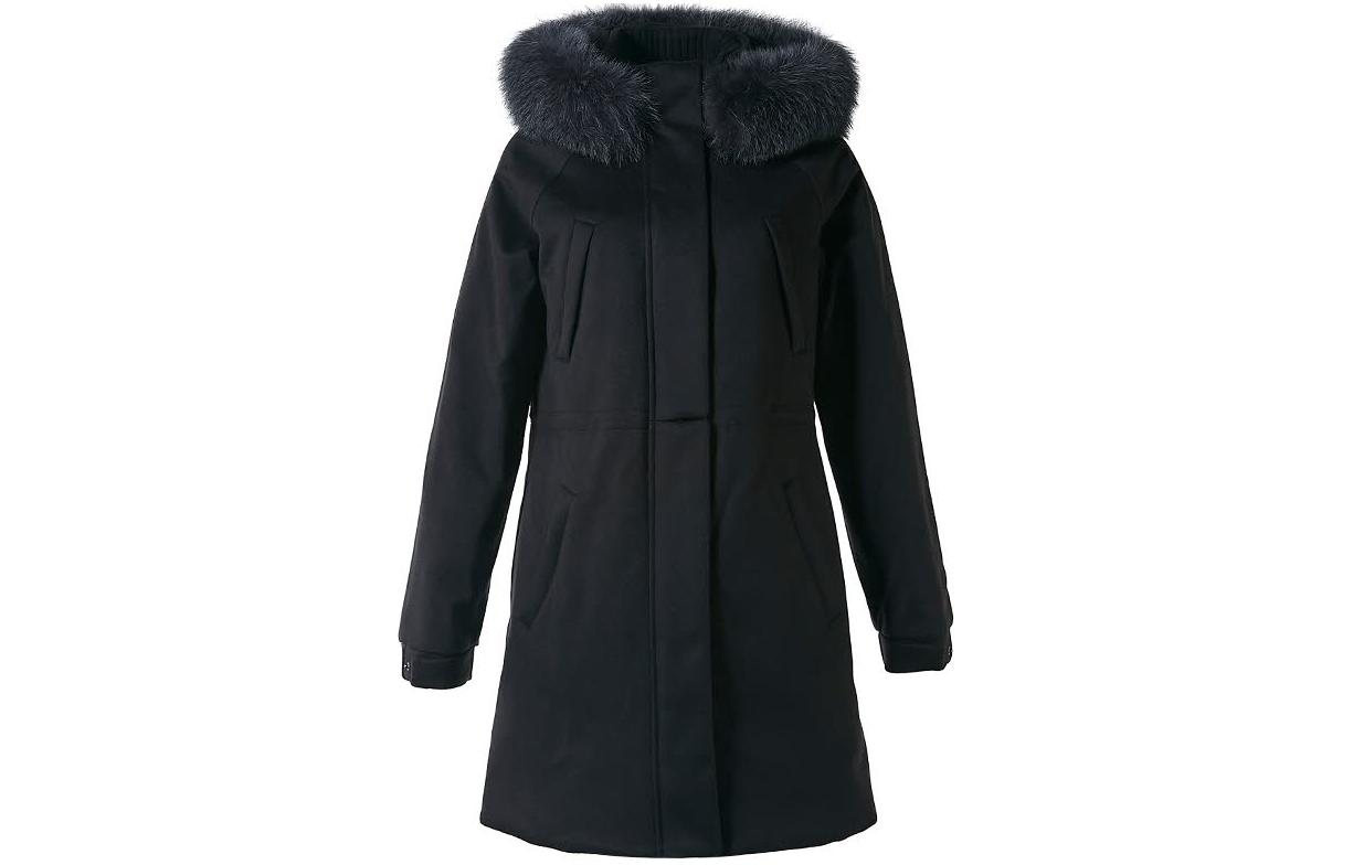 (Women) Loro Piana  Gray Mid-Length Coat with Fur Collar FAE2856-MB97