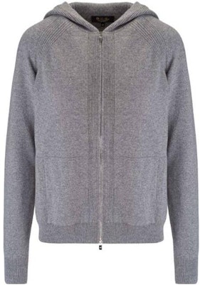 (W) Cárdigan Suéter con Capucha Color Gris Sólido Loro Piana. FAG3599MF99 Order (W) Cárdigan Suéter con Capucha Color Gris Sólido Loro Piana. FAG3599MF99