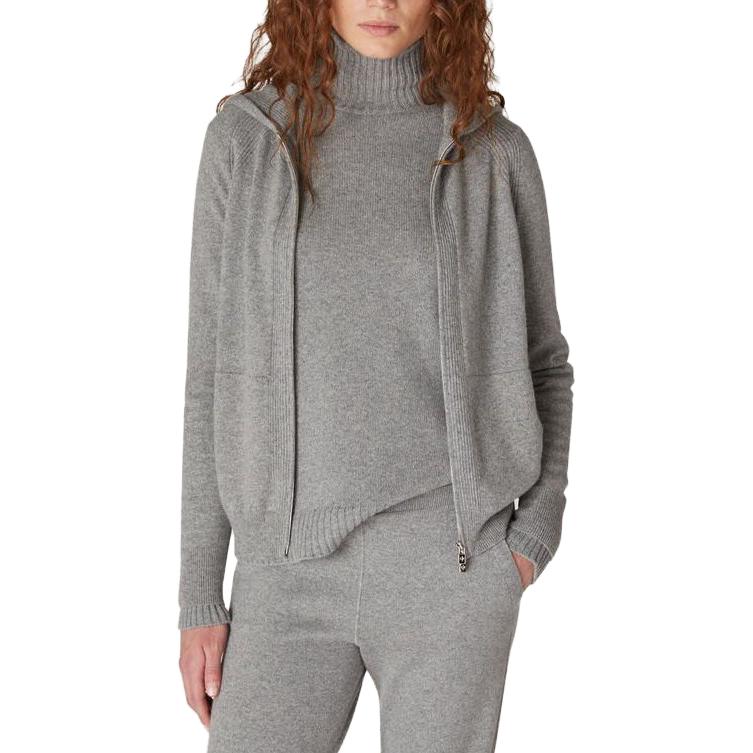 Shop (W) Cárdigan Suéter con Capucha Color Gris Sólido Loro Piana. FAG3599MF99