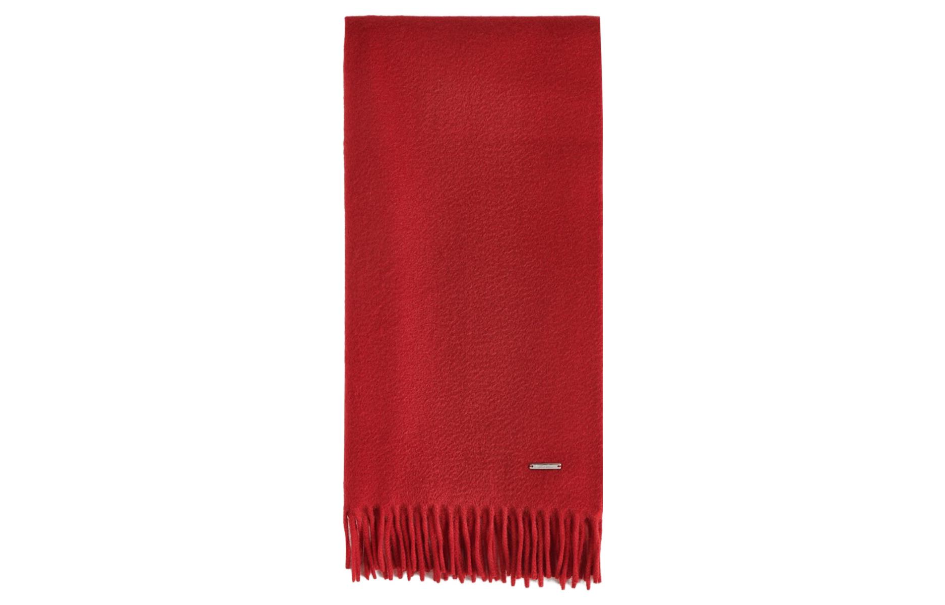 (Women) Loro Piana  Red Wool Scarf - Stylish, Warm, and Minimalist Design. FAA1056R07P