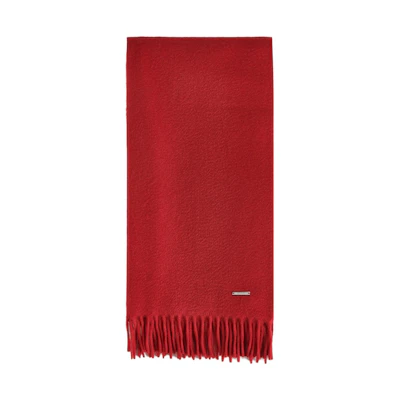 (Women) Loro Piana Red Wool Scarf - Stylish, Warm, and Minimalist Design. FAA1056R07P