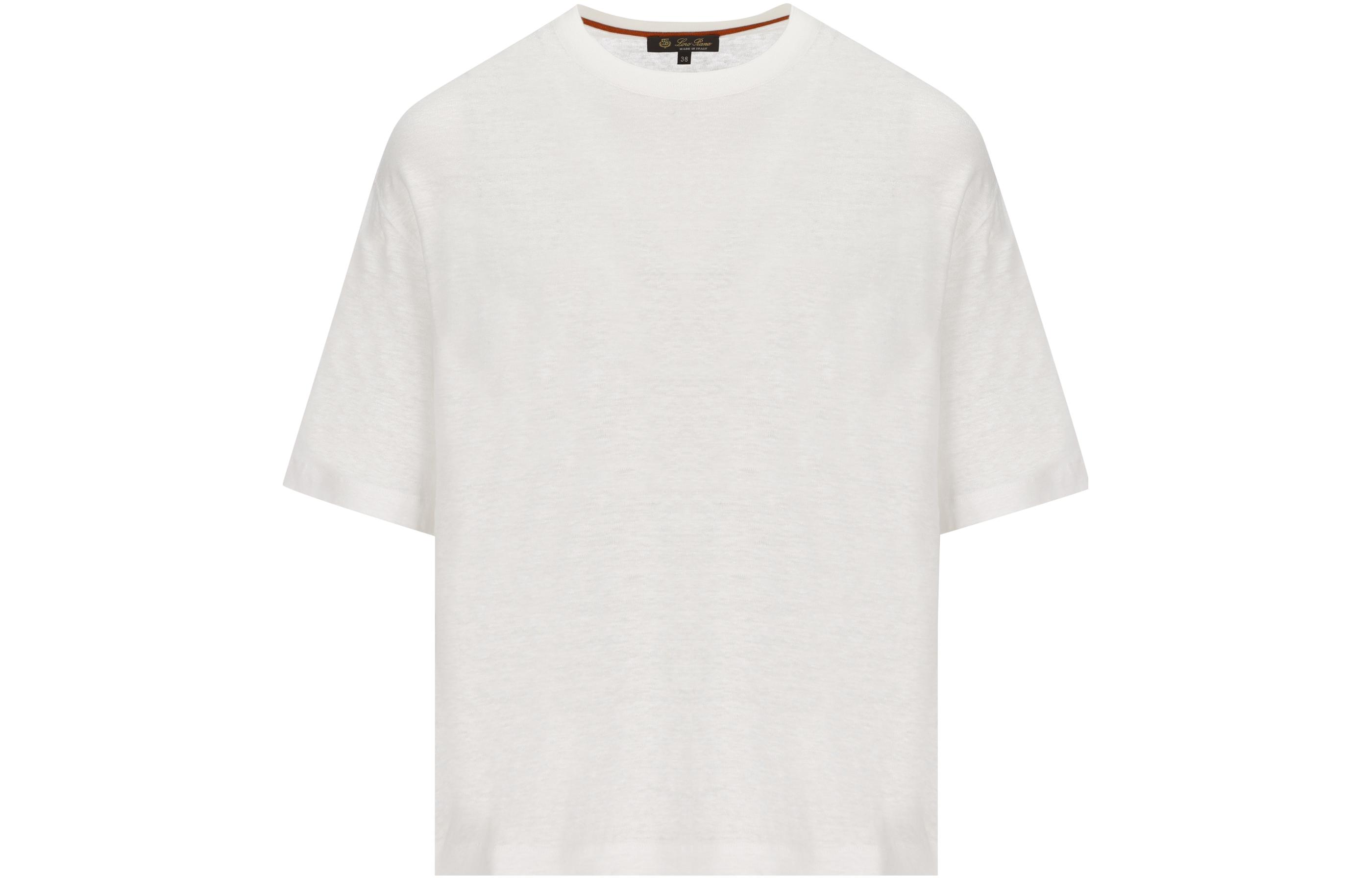 Order (W) Camiseta Blanca de Manga Corta Cuello Redondo Loro Piana. FAM86541000