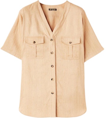 (W) ロロピアーナ SS24 ライトイエロー Vネック ポケット付き半袖シャツ。 FAN7463E0B5 Buy (W) ロロピアーナ SS24 ライトイエロー Vネック ポケット付き半袖シャツ。 FAN7463E0B5