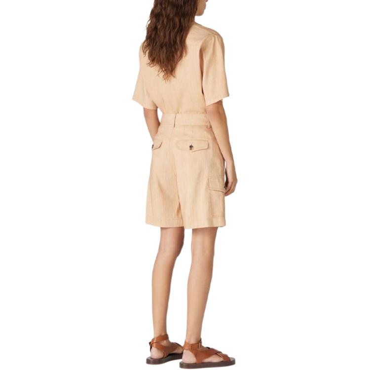 Details for (W) ロロピアーナ SS24 ライトイエロー Vネック ポケット付き半袖シャツ。 FAN7463E0B5