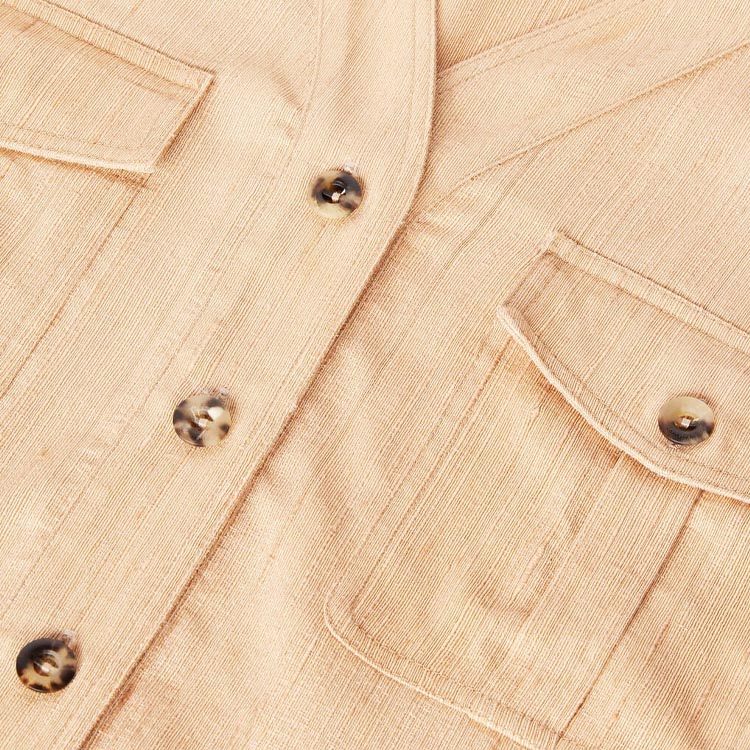 Sizing (W) ロロピアーナ SS24 ライトイエロー Vネック ポケット付き半袖シャツ。 FAN7463E0B5