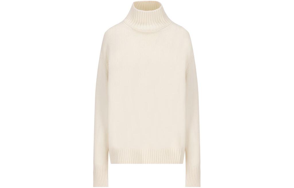 (Women) Loro Piana  White Solid Turtleneck Long Sleeve Sweater. FAN3481-100B
