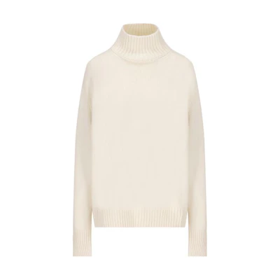 (Women) Loro Piana White Solid Turtleneck Long Sleeve Sweater. FAN3481-100B