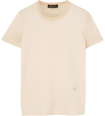 (W) ロロピアーナ ベージュ クルーネック 半袖 Tシャツ カジュアルトップス FAI5069-A0DL Buy (W) ロロピアーナ ベージュ クルーネック 半袖 Tシャツ カジュアルトップス FAI5069-A0DL