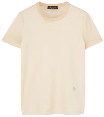 (W) ロロピアーナ ベージュ クルーネック 半袖 Tシャツ カジュアルトップス FAI5069-A0DL Order (W) ロロピアーナ ベージュ クルーネック 半袖 Tシャツ カジュアルトップス FAI5069-A0DL