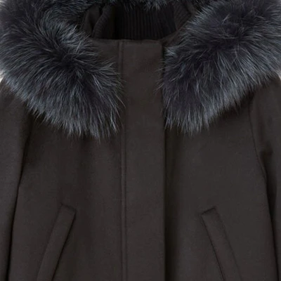 (W) Loro Piana 素色長袖連帽毛領外套 FAF80861230 5