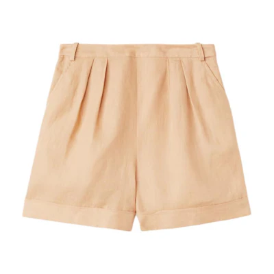 (Women) Loro Piana SS24 Casual Mid-Rise Shorts Light Ginseng Yellow. FAN8189E0B5
