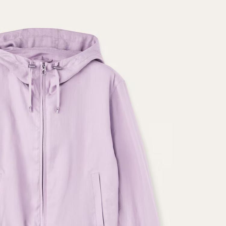 Sizing (W) ロロピアーナ SS24 ソリッドジップポケットフーディーボンバージャケット ライトパープル FAN6636401F