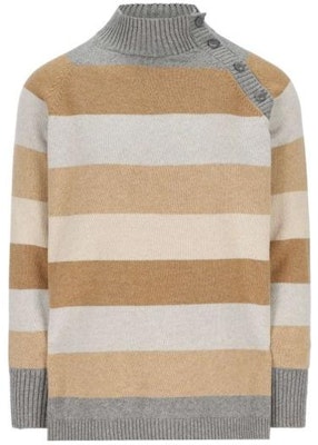 (W) Loro Piana Sweater Cashmere Coklat Lengan Panjang Bergaris Stylish. FAM0737F3AS Order (W) Loro Piana Sweater Cashmere Coklat Lengan Panjang Bergaris Stylish. FAM0737F3AS