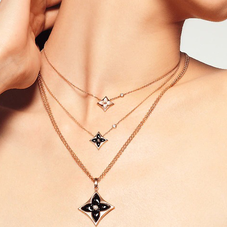 (Women) LOUIS VUITTON 18K Gold Black Onyx Diamond Pendant Necklace for Women. Q93699 圖 6