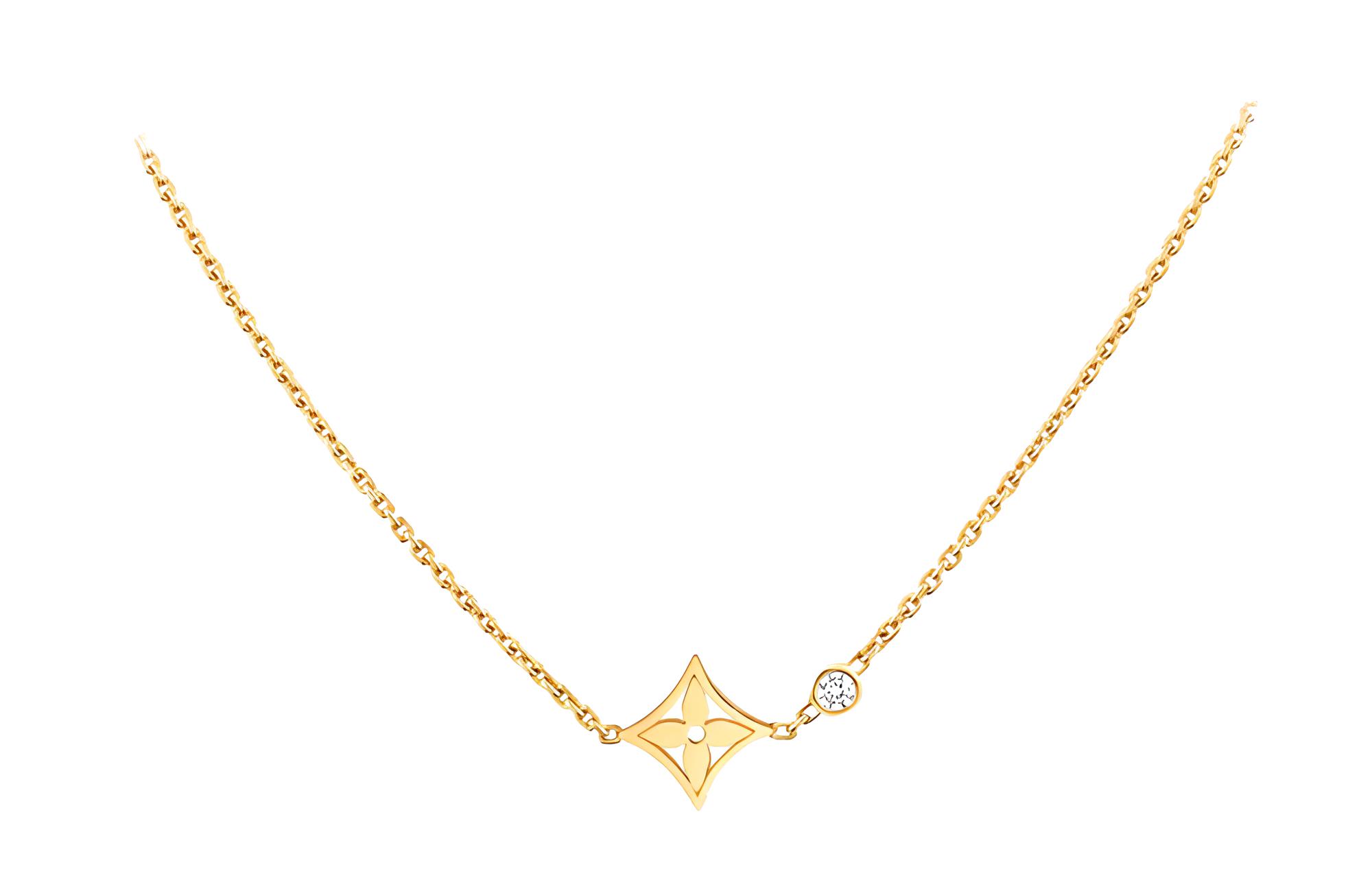 (Women) LOUIS VUITTON 18K Gold Diamond Fashion Necklace Q93280