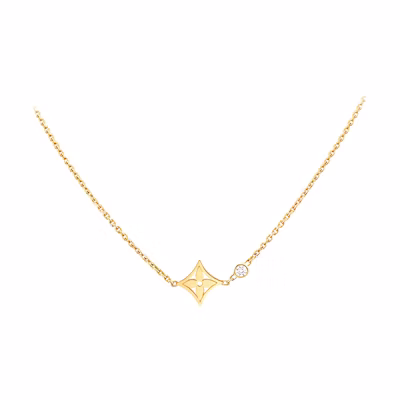 (Women) LOUIS VUITTON 18K Gold Diamond Fashion Necklace Q93280