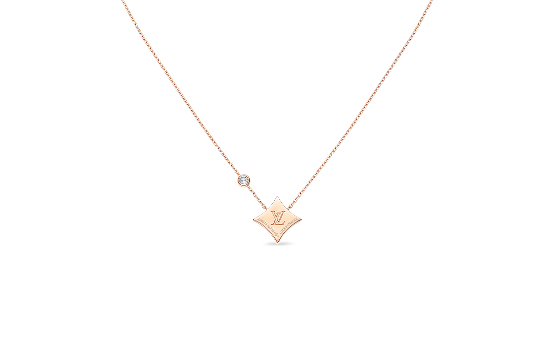 (Women) LOUIS VUITTON 18K Gold Diamond Star Pendant Necklace for Women Q93711 圖 3