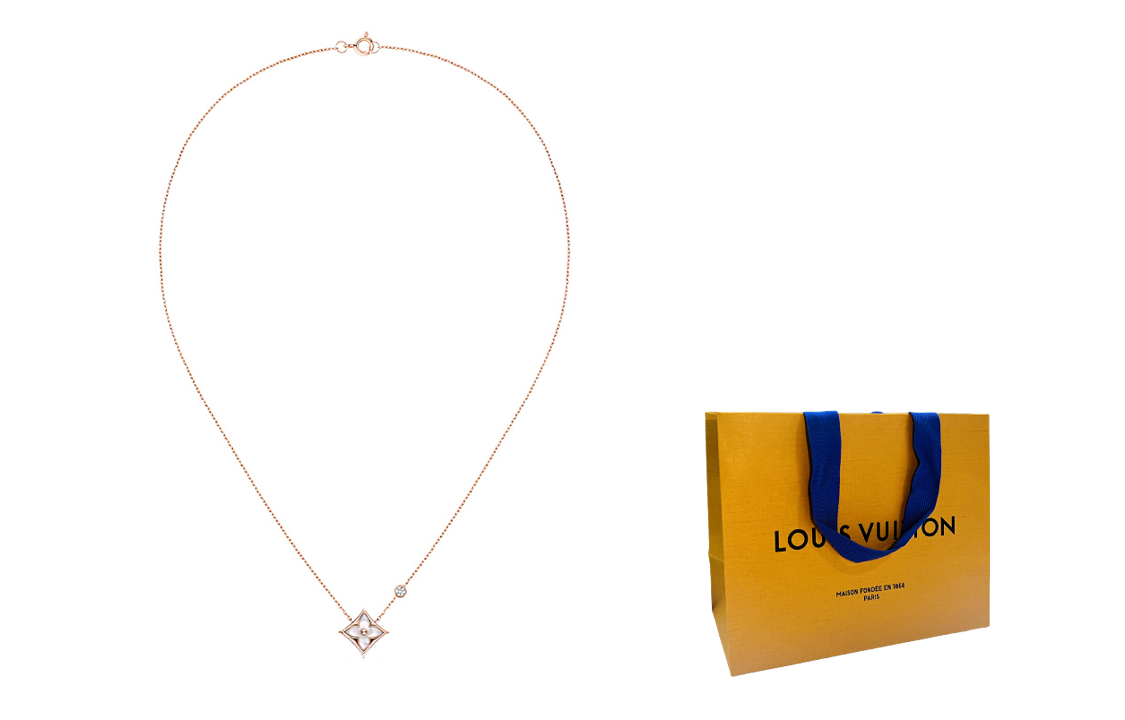 (Women) LOUIS VUITTON 18K Rose Gold Diamond Mother of Pearl Necklace for Women. Q93892 圖 5