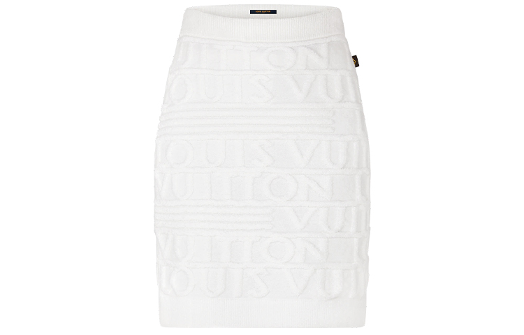 Order (W) LOUIS VUITTON Rok Mini Rajut Logo 3D Warna Putih Casual. 1A92GQ