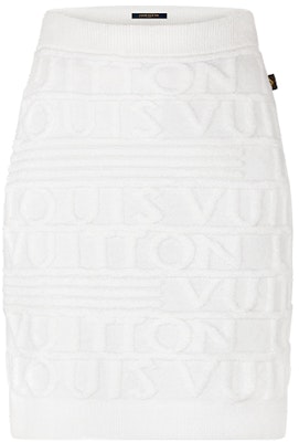 (W) LOUIS VUITTON Rok Mini Rajut Logo 3D Warna Putih Casual. 1A92GQ Order (W) LOUIS VUITTON Rok Mini Rajut Logo 3D Warna Putih Casual. 1A92GQ