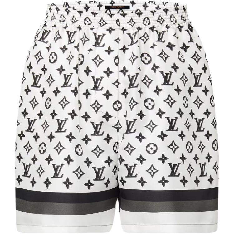 (Women) LOUIS VUITTON 3D Monogram Logo Print Loose Fit Casual Shorts White Women SS23 1ABSZR