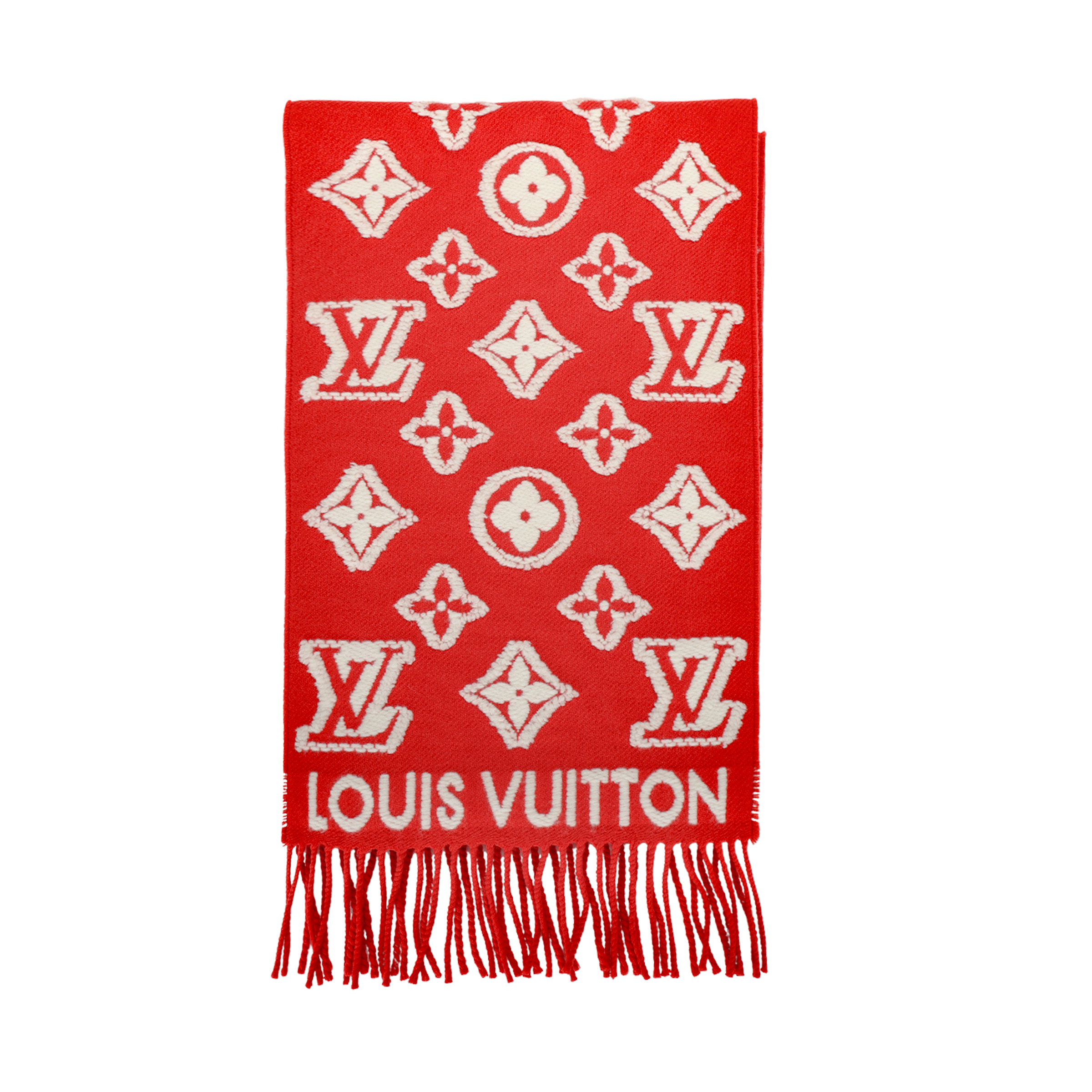 (Women) Louis Vuitton 3D Monogram Wool Scarf for Women - Multicolor. M92837