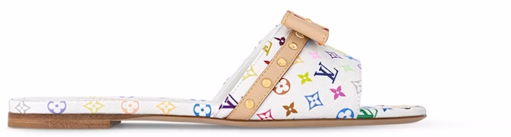 (Women) Louis Vuitton 6AM Flat Mule Takashi Murakami White 1AGZUV (Women) Louis Vuitton 6AM Flat Mule Takashi Murakami White 1AGZUV