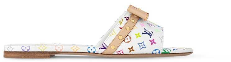 (Women) Louis Vuitton 6AM Flat Mule Takashi Murakami White 1AGZUV (Women) Louis Vuitton 6AM Flat Mule Takashi Murakami White 1AGZUV