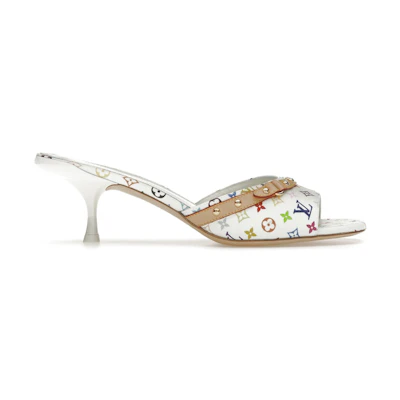 (W) LV 6AM Mule Takashi Murakami White