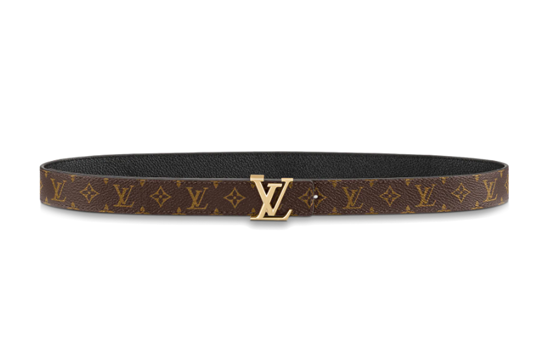 (Women) Louis Vuitton  2.5cm Logo Print Reversible Leather Belt with Smooth Buckle M0570