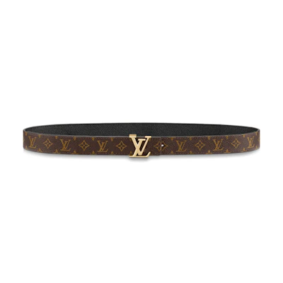 (Women) Louis Vuitton 2.5cm Logo Print Reversible Leather Belt with Smooth Buckle M0570